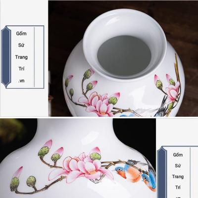 BÌNH VẼ TAY HỌA TIẾT CHIM HOA
